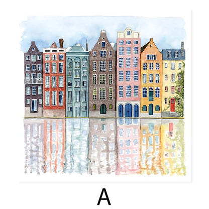 Watercolor Amsterdam Canals